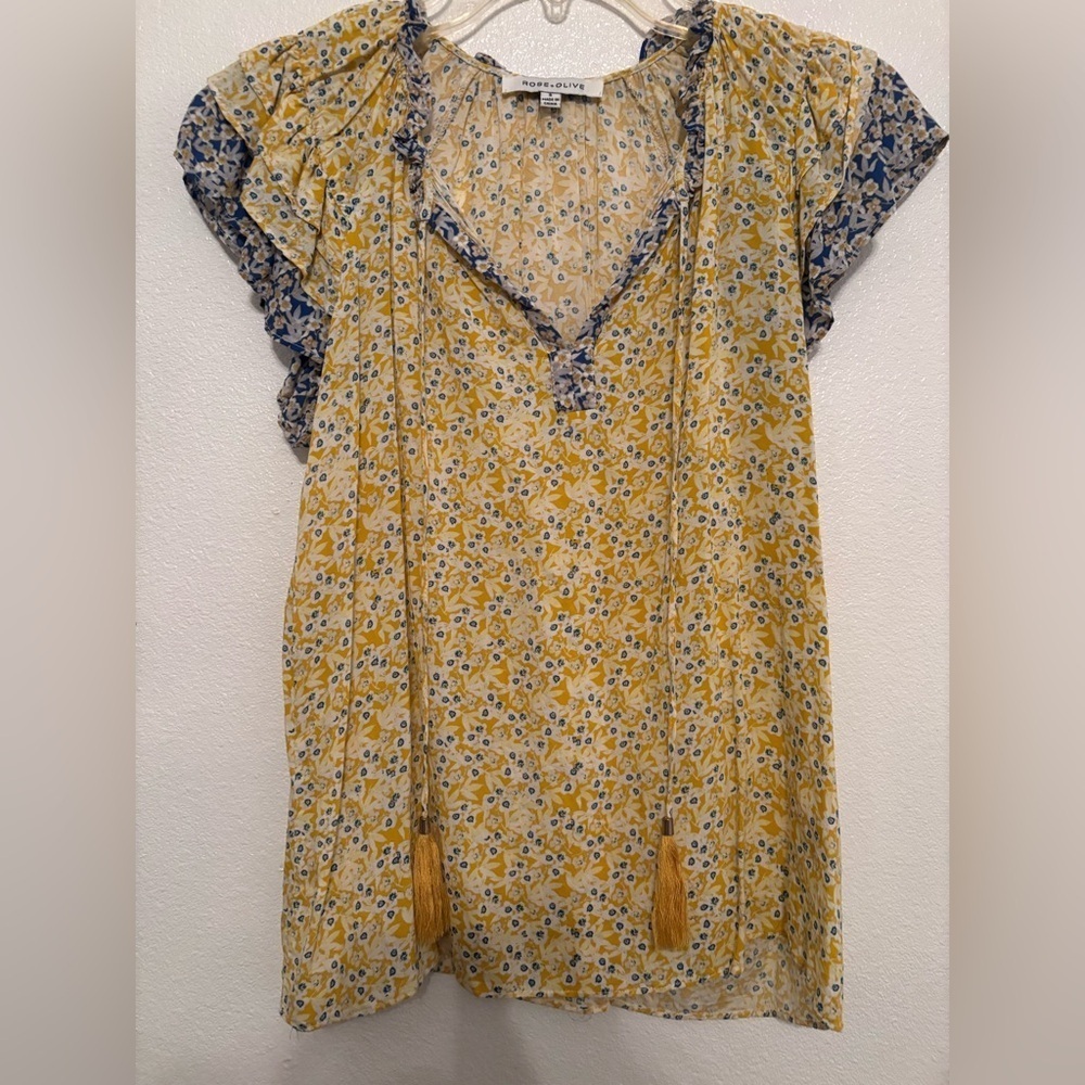 Rose + olive top S